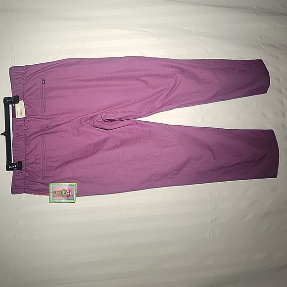 Houston White Pink & Blue Pattern Straight Leg, Elastic Waist Trouser S: XL, NWT - Picture 8 of 10